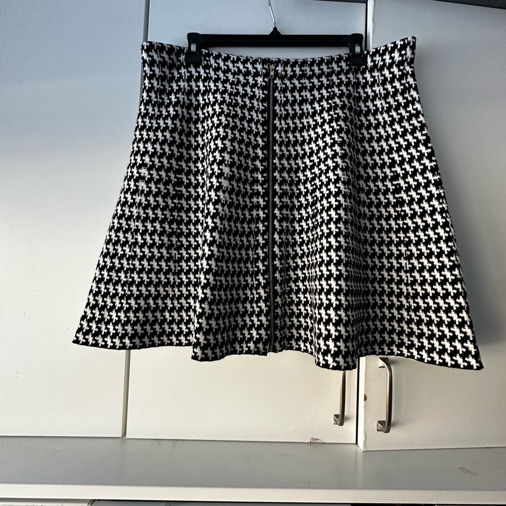 ✨ XOXO Houndstooth A-Line Skater Skirt XL Monochrome